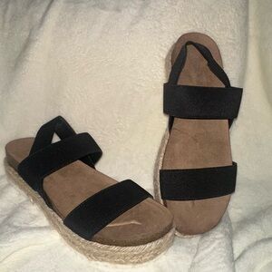 Madden Black Espadrille Sandals - Cassie